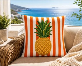 Stewehome Διακοσμητική μαξιλαροθήκη με ψηφιακή εκτύπωση και κέντημα 43x43 cm
