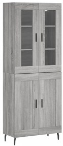 vidaXL Ντουλάπι Γκρι Sonoma 69,5 x 34 x 180 εκ. Επεξεργασμένο Ξύλο