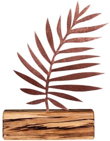 Διακοσμητικό Επιτραπέζιο 533BSG1103 17x3,5x27cm Natural-Bronze Aberto Design Μέταλλο,Ξύλο