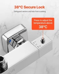 VEVOR Thermostatic Shower Faucet Valve Hot Cold Water Temperature Control Valve
