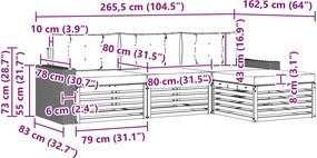 vidaXL Σειρά Καναπέ Εξωτερικού 4 pcs Φυσικό και Μπεζ Πολυεστέρας