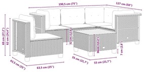 ΣΕΤ ΚΑΝΑΠΕ ΚΗΠΟΥ 6 ΤΕΜ. ΜΠΕΖ ΣΥΝΘΕΤΙΚΟ ΡΑΤΑΝ ΜΕ ΜΑΞΙΛΑΡΙΑ 3261841