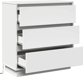 vidaXL Κομοδίνο με συρτάρι Λευκό 71 x 34,5 x 75 εκ. Επεξεργασμένο ξύλο