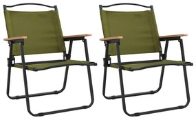 vidaXL Καρέκλες Κάμπινγκ 2 τεμ. Πράσινες 54x55x78 εκ. Ύφασμα Oxford