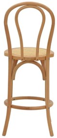 Σκαμπό μπαρ Thonet φυσικό ξύλο οξιάς-έδρα φυσικό rattan 41x50x105εκ